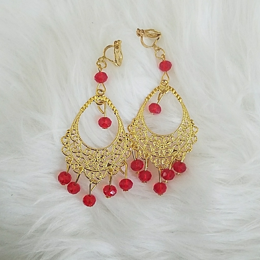 Women's earrings gold clip on earrings jewelry